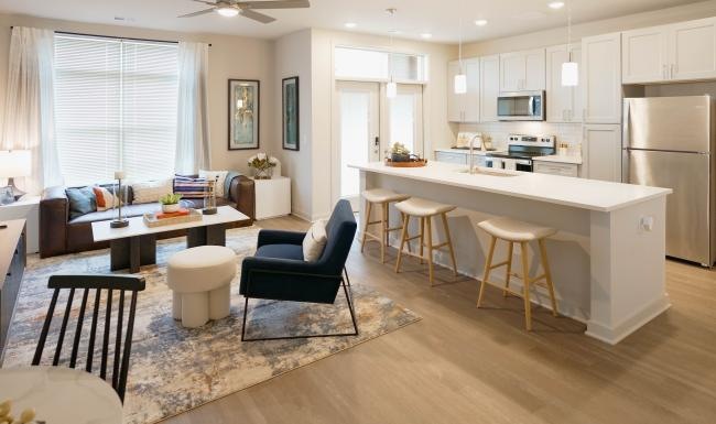 open concept living areas